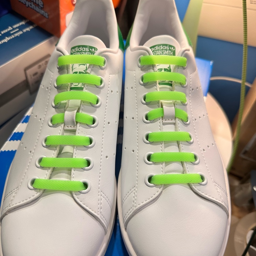 Adidas Stan Smith White with Neon Green Laces